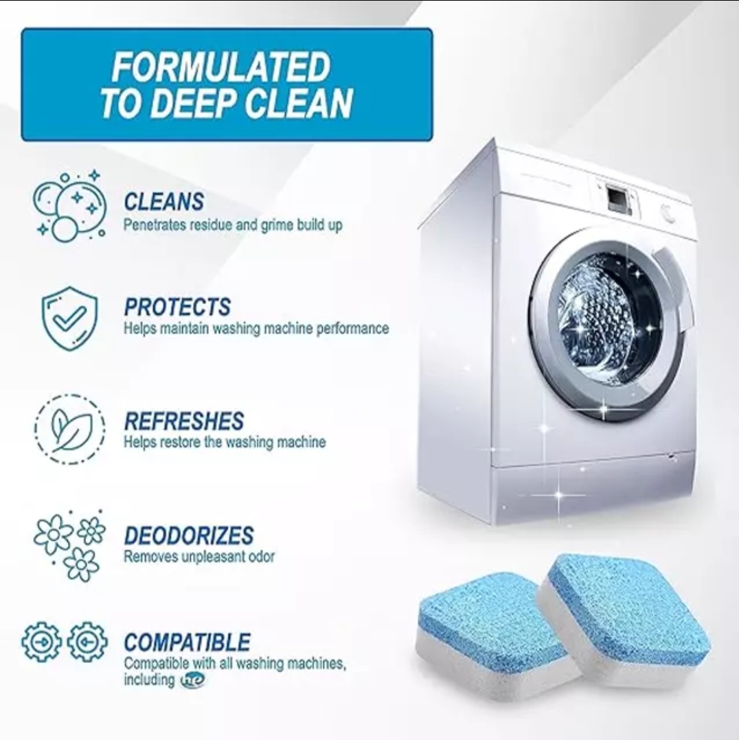 Picture of 12pcs Washing Machine Cleaner Washer Cleaning Detergent Effervescent Tablet Cleaner Washing Machine Home Cleaning tool Multicolor