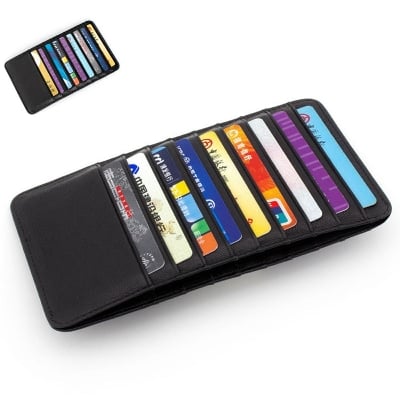Picture of Leather Credit & visiting Card Holder - Black