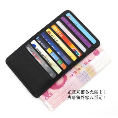 Picture of Multipurpose Slim Leather 18 Card Holder slots - Black