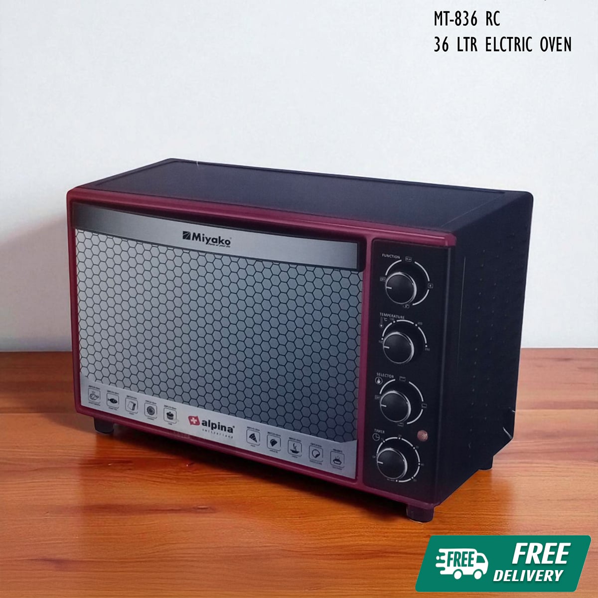 Picture of Miyako MT-836 RC - 36 Liters Electric Oven with Roast Basket 