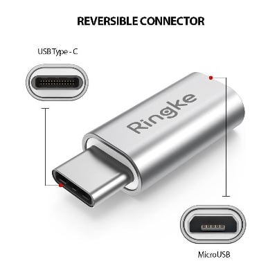 Picture of Micro USB to type C converter - White