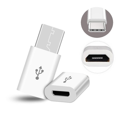 Picture of Micro USB to Type-C Converter Adapter for Charging & Sync Smartphone - White