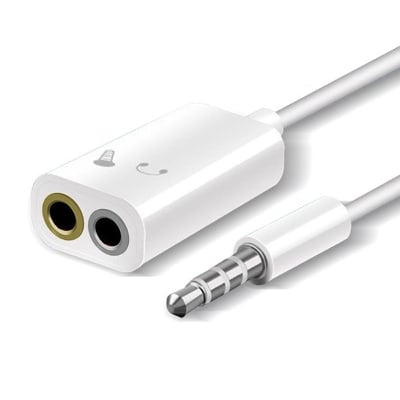Picture of Dual handsfree connector for Male to Female - White