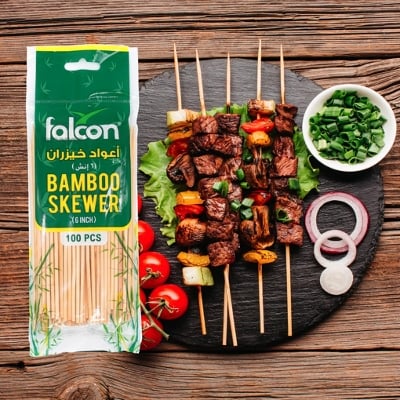 Picture of 100Pcs/lot 25cm 10 inch Eco-friendly Bamboo Skewers Barbecue Wood Sticks for Outdoor Picnic BBQ Forks Food Meat Sticks BBQ Tools