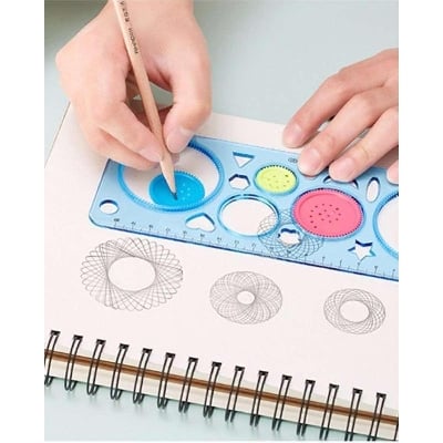 Picture of Spirograph Drawing Circle Designs Set Design Ruler- Multicolour