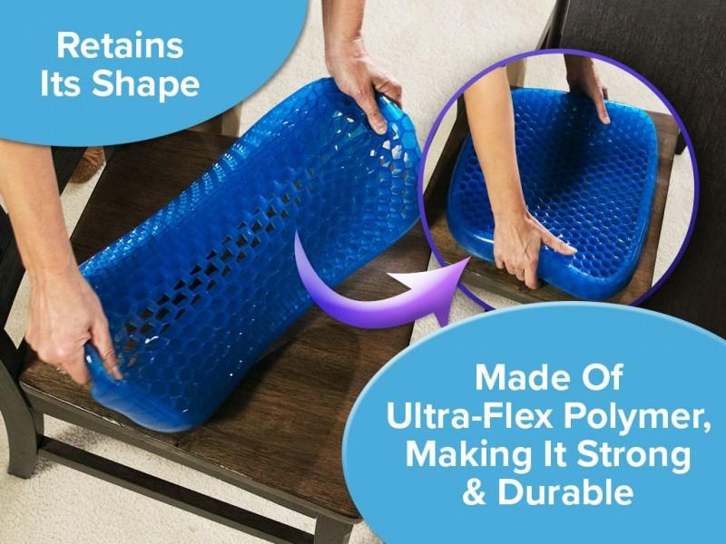 Picture of BulbHead Egg Sitter Seat Cushion with Non-Slip Cover, Breathable Honeycomb Design Absorbs Pressure Points - Medium Blue