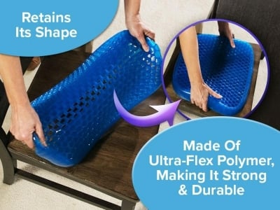 Picture of BulbHead Egg Sitter Seat Cushion with Non-Slip Cover, Breathable Honeycomb Design Absorbs Pressure Points - Medium Blue