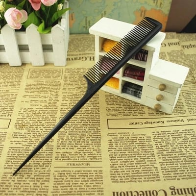 Picture of Woman Hairbrush Black Pointed Tail Comb Professional Style Comb Fluffy Hair Plate Anti-static Comb - Black