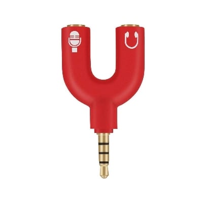 Picture of Audio Jack Headphones with mic - Red