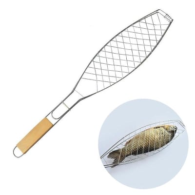 Picture of Portable BBQ Fish Grill with beautiful Shape Full Steels - Silver
