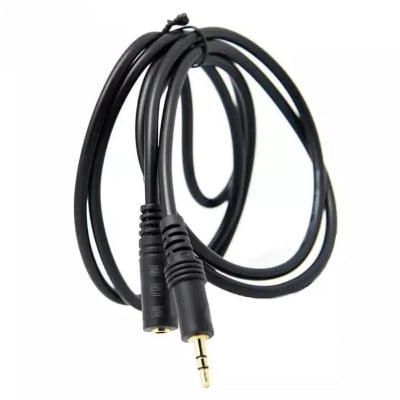 Picture of 3.5mm stereo male to audio jack female cable for headphone and earphone - Black