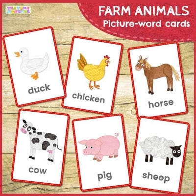 Picture of 36 Piece/set Animals Flash Cards Teach Kids