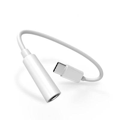 Picture of Type-C to Jack 3.5mm AUX Audio Cable Converter Adapter USB-C Male to 3.5mm Headphones Female Jack - White