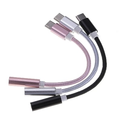 Picture of Type-C to Jack 3.5mm AUX Audio Cable Converter Adapter USB-C Male to 3.5mm Headphones Female Jack