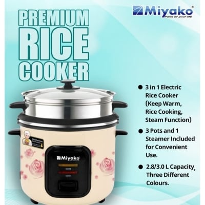 Picture of Miyako 2.8 Liters 3 Pot Rice Cooker ASL-3P-280YLD Multicolor