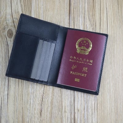 Picture of Black Passport Cover Holder - Black