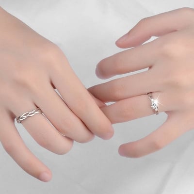 Picture of Silver Alloy Crown Couple Finger Ring(Null) - Silver