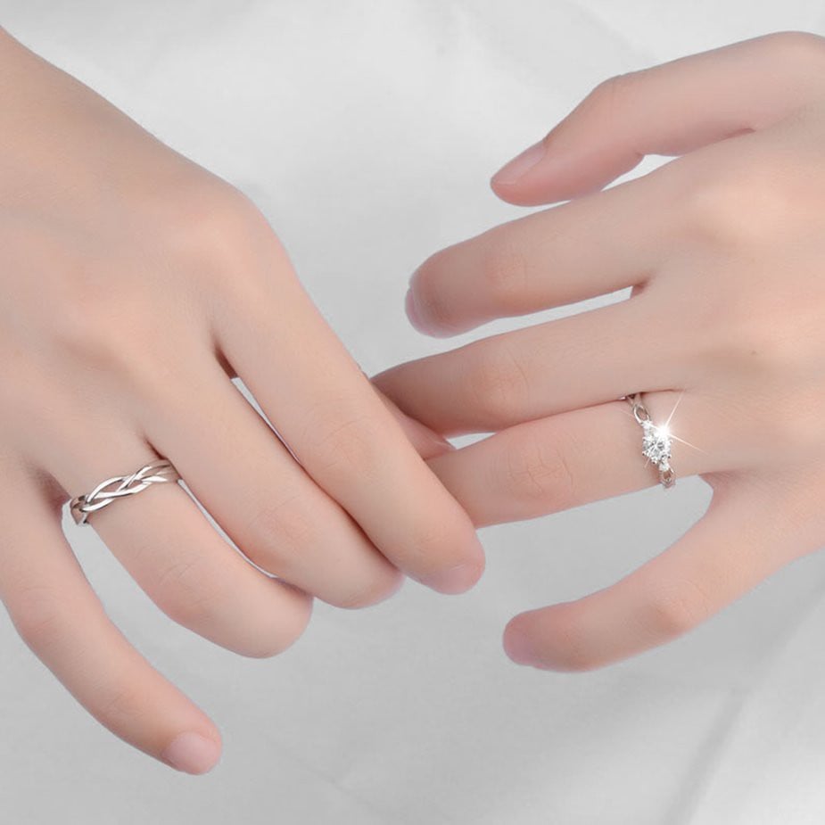 Picture of Silver Alloy Crown Couple Finger Ring(Null) - Silver