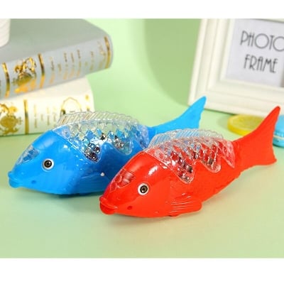 Picture of Vocal Toy Fish Model Colorful Electric Projection Transparent Fish Swing Fish Sing Luminous Kids Toys 1 PCS
