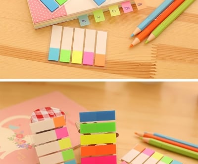 Picture of PET Memo Pad Sticky Paper Creative Fluorescent Adhesive Note For Kids School Supplies Korean Stationery