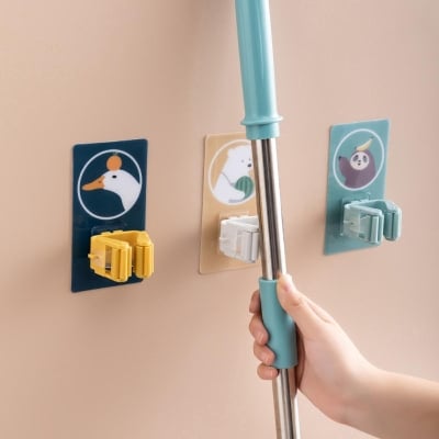 Picture of High quality Home Power Seamless Mop Clips No Trace Mop Holder Mop Hanger 2 PCS