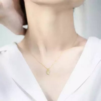 Picture of Silver Crystal Long Chain Necklace Charm Jewelry Gifts(Null) - Silver
