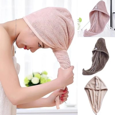 Picture of Hair Cap Microfiber Quick Towel Magic Hair Towel Wrap for Women Absorbent Towel