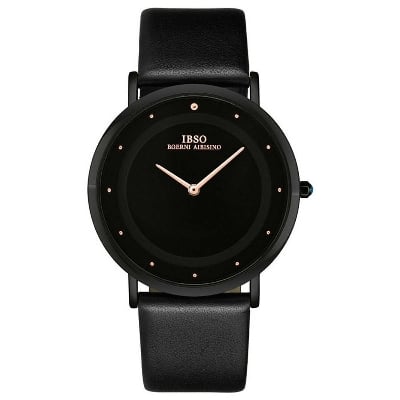 Picture of Luxarious IBSO Leather Analog Watch For Men - Black