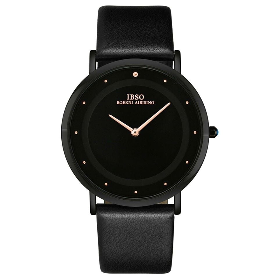 Picture of Luxarious IBSO Leather Analog Watch For Men - Black
