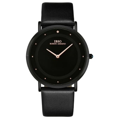 Picture of Luxarious IBSO Leather Analog Watch For Men - Black