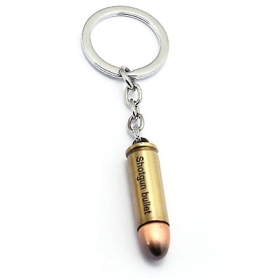 Picture of Romantic And Fashion High-grade Polished Chrome Plated Alloy Bullet Keychain