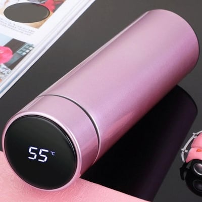 Picture of Smart Thermo Bottle Vacuum Flasks Temperature Display Digital LED Vacuum Flask Mug 304 Stainless Steel Portable Thermo Hot Water Bottle Travel Cup