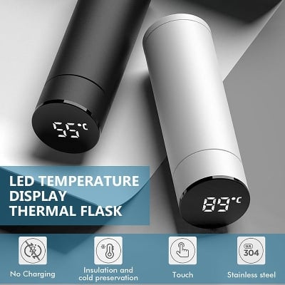 Picture of Water Bottle 500ml Vacuum Cup LED Intelligent Digital with Temperature