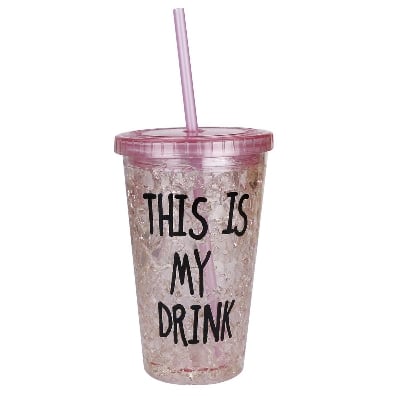 Picture of This Is My Drink Sipper With Straw - Black