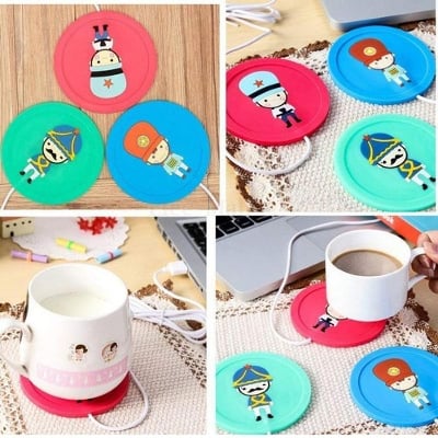 Picture of USB Power Suply Office Tea Coffee Cup Mug Warmer Heating Cup Mat Pad Coaster 1 PCS