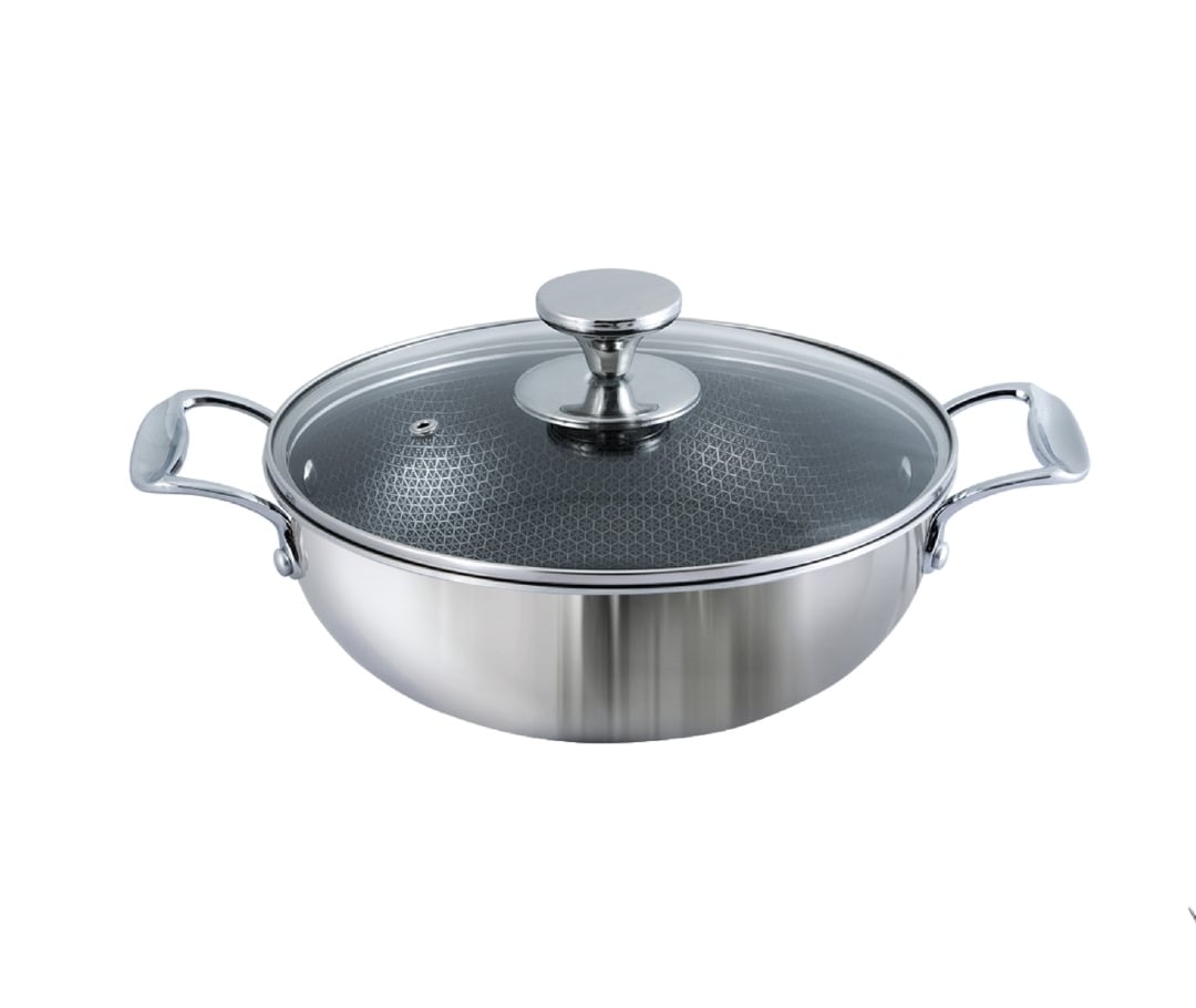 Picture of Kiam 20CM Tri Ply Honeycomb Stainless Steel Karai INDUCTION BOTTOM Multicolor
