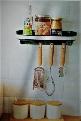 Picture of Wall shelf mutiple hook storage bathroom and kitchen rack