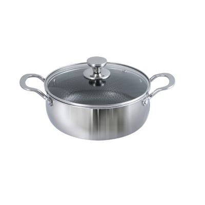 Picture of Kiam Tri Ply Honeycomb 20CM Stainless Steel Casserole INDUCTION BOTTOM Multicolor