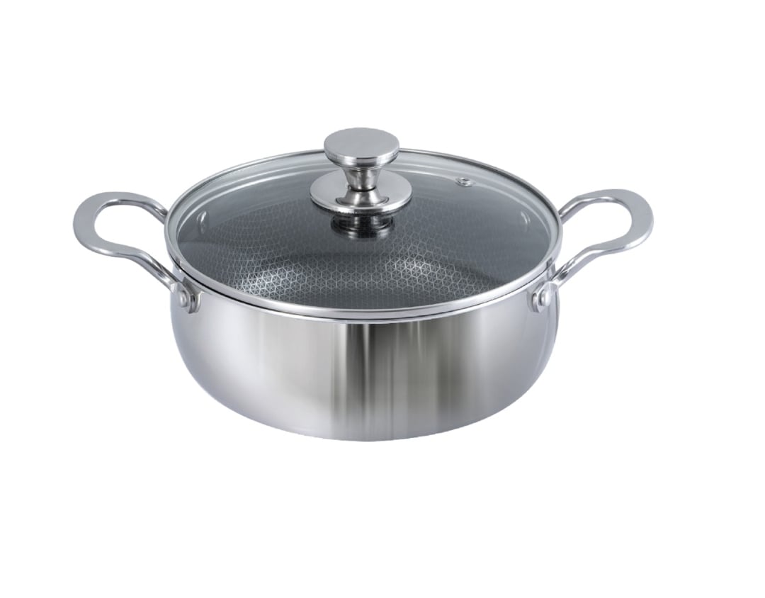 Picture of Kiam 20CM Tri Ply Honeycomb Stainless Steel Casserole INDUCTION BOTTOM Multicolor