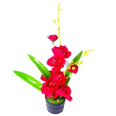 Picture of Artificial bouquet silk flower high quality - Red