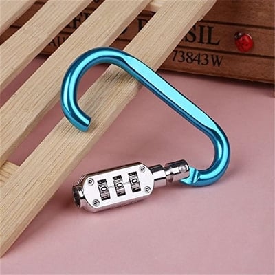 Picture of Carabiner Hook Buckle Clip Keychain with 3 Digits Combination Lock