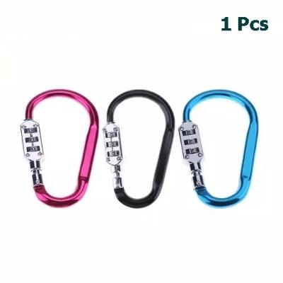 Picture of Prettyia Aluminum  Key Ring Locking Carabiners Clips Hook Keychain