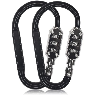 Picture of Digit Metal Resettable Combination Padlock Travel Carabiner Keychain Lock Locking Carabiner