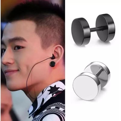 Picture of 2 Pcs Metal Earring For Men - Black