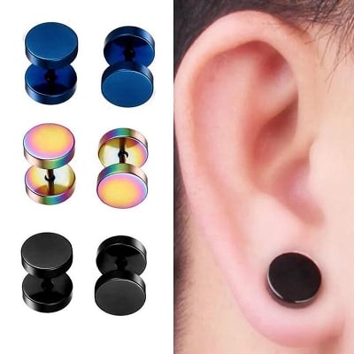 Picture of Mixed Colors Dumbbell Earrings 2 Pcs