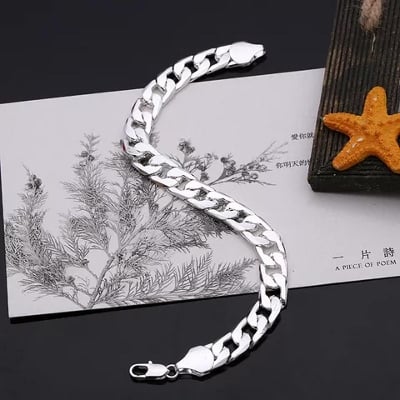 Picture of Stainless Steel By Galis Jewelry - Silver Bracelet For Men - Silver