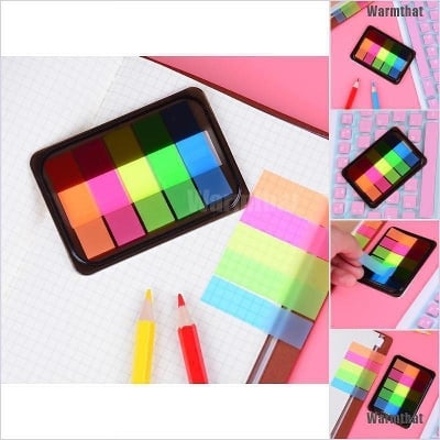 Picture of PET Memo Pad Sticky Paper Creative Fluorescent Adhesive Note For Kids School Supplies Korean Stationery