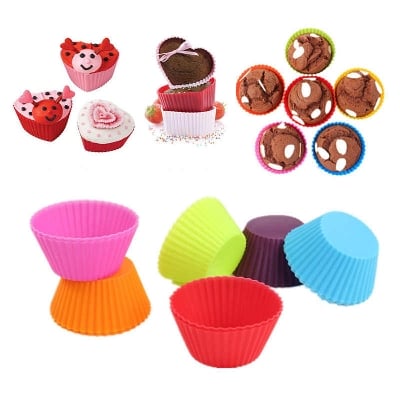 Picture of Tiny Orchid Baking Cups Mini Reusable Flower Silicone 6 Pcs