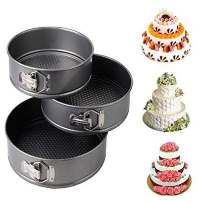 Picture of 3pcs/Set Cheese cake ,Cake Pan ,Carbon Steel Mold ,Removable Waffle Bottom Cooking, Oven Proof Cake Pan