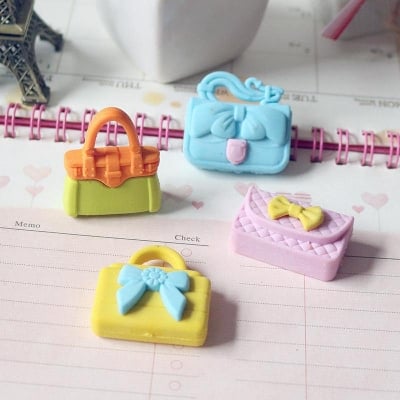 Picture of 4 Pcs Novelty Cartoon handbag and Travel suitcase Eraser